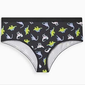 Torrid 4x dinosaur print cotton mid-rise cheeky panty black green pink purple